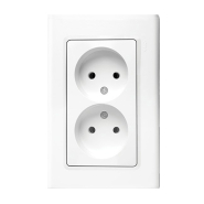 Розетка двойная без заземления VIKO LINNERA, 91400055, белая