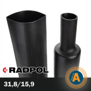 Трубка термоусадочная RADPOL, RCH1 31,8/15,9Х1-C чёрная