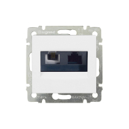Розетка телефонная+компьютерная RJ11/RJ45 UTP категории 5UTP LEGRAND Valena, 770080, белая