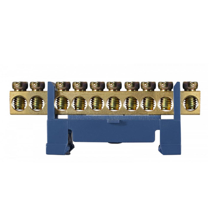 Нульова шина із ізолятором на Din-рейку АСКО-УКРЕМ ВС-510, 6х9 10 отворів, A0150120034 - 1