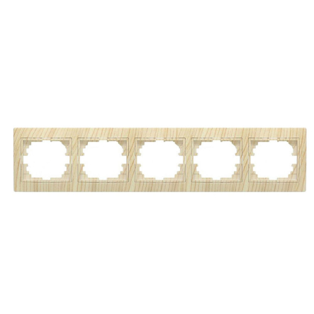 Рамка Lezard MIRA пятиместная, горизонтальная, Дуб выбеленный матовый, 701-5200-150 - 1