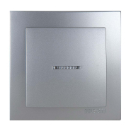 Выключатель одноклавишный с подсветкой серебро, NILSON+Touran, 24007/13