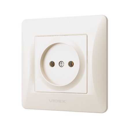 Розетка VIDEX BINERA, одинарна, кремова, VF-BNSK1-CR - 2