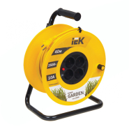 Подовжувач на котушці IEK УК40 Garden, 40 м., 2*1,0 кв.мм., 4 гнізда, 2P, з термозахистом, WKP23-10-04-40
