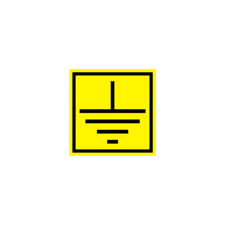 Наліпка 'Заземлення', 80*80 мм, квадрат - 1