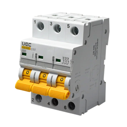 Автоматический выключатель C50A, 3P, 4,5kА, UEC SB-M8, MCB45-3-050-C - 1