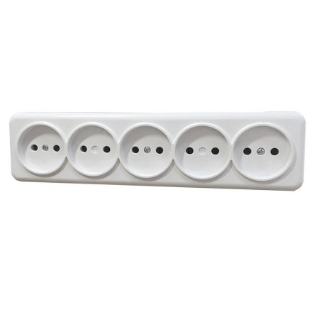 Розетка наружная установка 5-я б/з, белая, IP20, TNSy Lemur, TNSy5000988