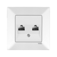 Розетка компьютерная 2-я RJ45 cat5 VIKO Meridian, 90970034-WH, белая