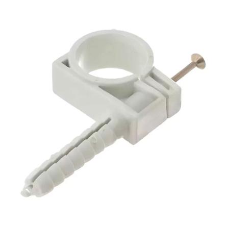 Обойма для труб и кабеля Д.18-20мм / 50шт / белый - 1