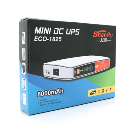 ИБП для роутера, GPON, модема UPS DC1018P, 18 Вт, 5/9/12 В, 1/2 А, 10400 мАч, черный