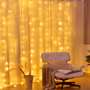 Гирлянда леска штора (Лучи росы) 3*2 м , USВ, золото, ZABI-12-2