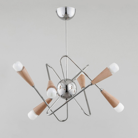 Люстра ALFA 25046 Apper Chrome 6хЕ14х60 Вт, D 48 см, D 55 см - 1