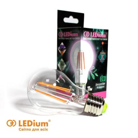 Лампа светодиодная фито LEDium, 11Вт, Е27, A60, 800Lm, AC200-240 В, 15146 - 1