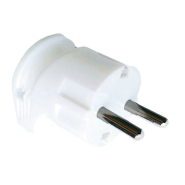 Вилка В 16 євро із заземленням біла кутова TNSy5000071