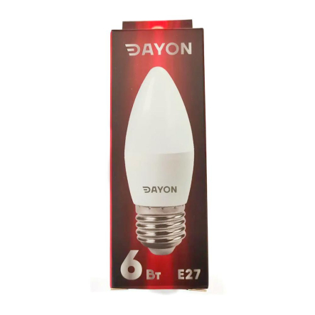 Лампа DAYON 6 Вт, 4100K, E27, 220 В, C37, 1712-EMT - 1