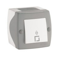 Выключатель проходной одноклавишный Mono Octans без подсветки, 10 А, 250В, серый, 104-020001-109