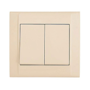 Вимикач двоклавішний Makel Defne, крем, 42010003