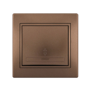 Выключатель проходной Lezard MIRA одноклавишный, светло-коричневый перламутровый, 701-3131-105