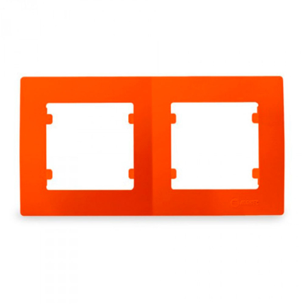 Рамка двойная горизонтальная Makel Lillium Natural Kare, темно-оранжевая, 32094702 - 1