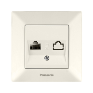 Розетка компьютерная RJ45 CAT6e, Panasonic Arkedia Slim, крем, 04052BG