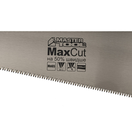 Ножовка столярная 450мм, 7TPI MAX CUT каленый зуб, 3-Д заточка, полированная MASTERTOOL 14-2045