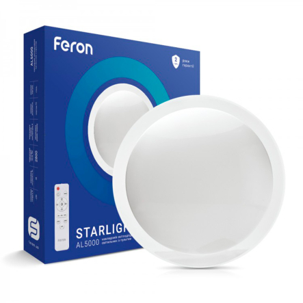 Светильник LED Feron, AL5000, STARLIGHT, 35W, 2800Lm, 2500-6400K, 455х80 мм, 7407 - 1