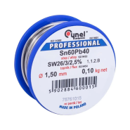 Припій олов'яно-свинцевий Sn60Pb40-SW26/2,5% діам-1,5мм, 100гр, з флюсом