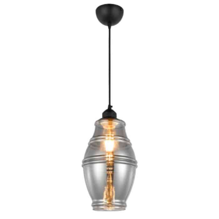 Підвіс скло HOROZ Electric ELEMENT-1, E27, 250V, 1,4м, титановий, 021-015-0001-010 - 1