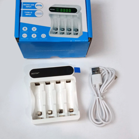 Зарядное устройство BESTON, 4 канала LED инд., поддерживает Li-ion, Ni-MH та Ni-Cd AA (R6)