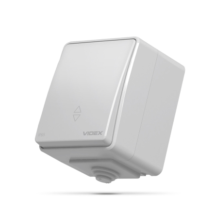 Вимикач прохідний VIDEX BINERA одноклавішний зовнішній, IP65, сірий, VF-BNW11P-G - 1