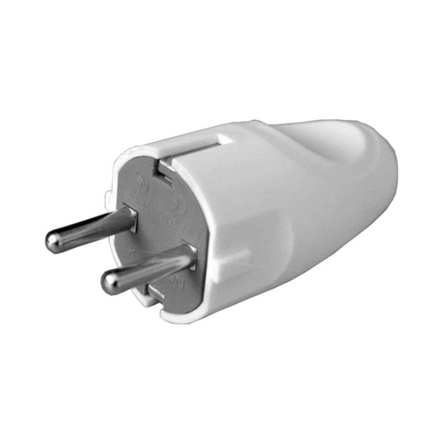 Вилка прямая NEOMAX NX1000, 2P+PE, 16A, белая - 1