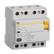 Устройство защитного отключения УЗО IEK ВД1-63S, 4Р, 25А, 100мА селективное, MDV12-4-025-100