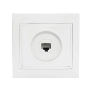 Розетка телефонная, белая, АСКО-УКРЕМ, РВtfсб-1-FL-W