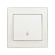 Кнопка дзвінка Lezard RAIN, жемчужно-білий перламутр, 703-3088-103