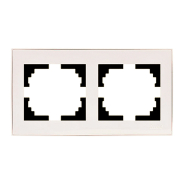 Рамка Lezard RAIN двухместная, горизонтальная, жемчужно-белый перламутр, 703-3030-147