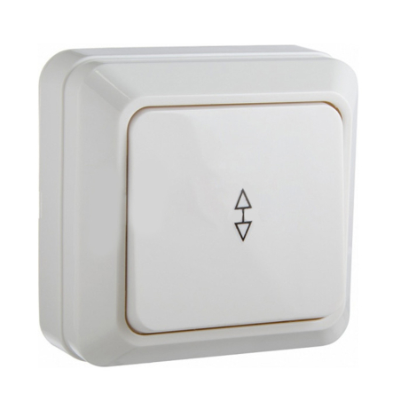 Вимикач одноклавішний прохідний, накладний, АСКО-УКРЕМ, ВЗп10-1-0-Ct-W - 1