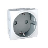 Розетка с заземлением и шторками, белая, Schneider Electric Uniсa, MGU3.037.18
