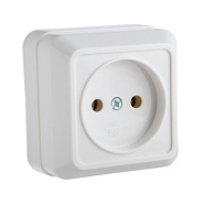 Розетка без заземления, накладная, белая, АСКО-УКРЕМ, P316-Ct-W