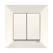 Вимикач 2 кл., VIKO Meridian, 90970202-WH, крем