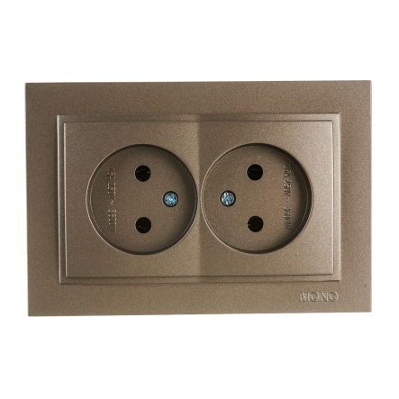Розетка 2-а без заземлення, Mono Electric, DESPINA, бронза, 102-232305-121 - 1