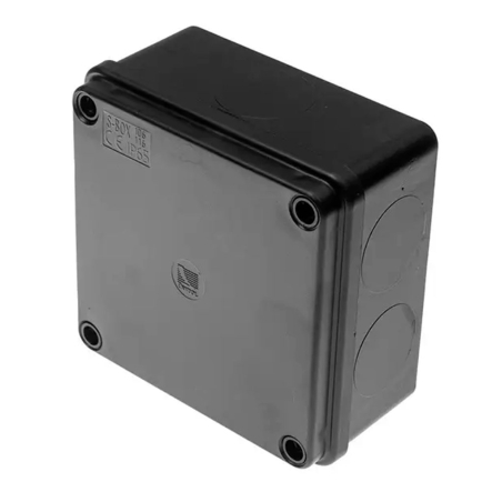 Коробка распределительная PAWBOL S-BOX 116C, 100x100x50, IP65, чёрная, без сальников, устойчивая к УФ 