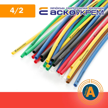 Трубка термоусаджувальна (ТУТ), АСКО-УКРЕМ, d - 4/2 мм., червона, A0150040359 - 1