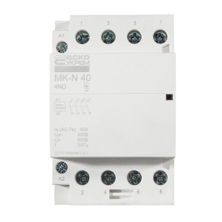 Контактор модульный АСКО-УКРЕМ МК-N, 4р, 40А, 4NO, A0040030033 - 1