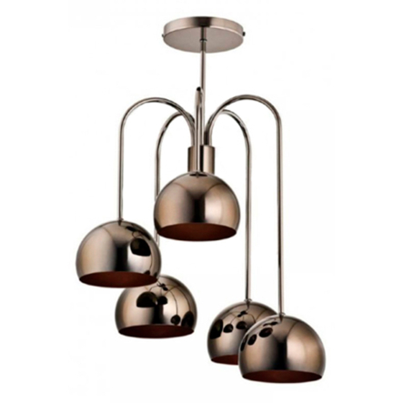 Люстра ALFA 23985 GLAMOUR, 5хЕ14х40 Вт, D 46 см, H 64 см, темная медь - 1
