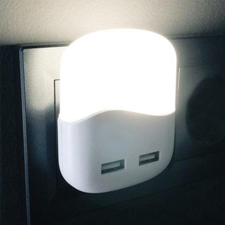 Ночник светильник Feron FN1123 с USB выходами белый 0,45W с сенсором