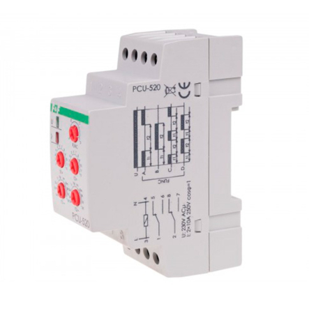 Реле времени универсальное F&F PCU-520, 220В, 16А