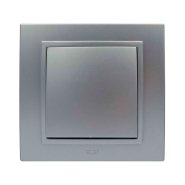 Вимикач EL-BI ZENA, 1 кл., срібло, 500-011000-200