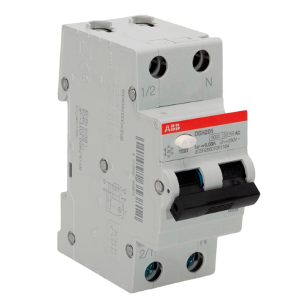 Дифференциальный автоматический выключатель ABB DSH201-C06 A, AC 30 mA, 6 kA, 2CSR255070R1064