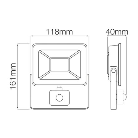 Прожектор LED HOROZ Electric ASLAN/S-20, 20W, 6400K, IP65, с датчиком движения, 068-011-0020-010