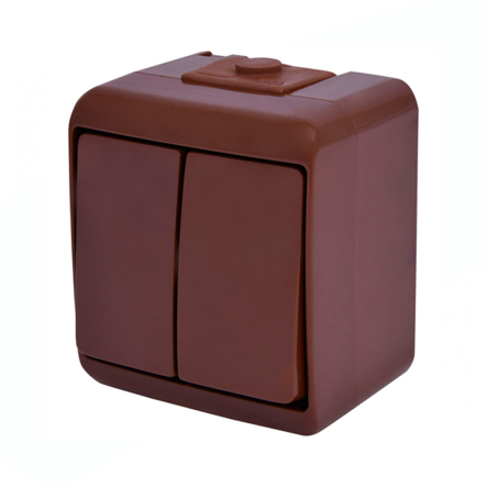 Вимикач 2-кл (IP44) коричневий, VHE-2-KR, Hermetics, ETI - 1